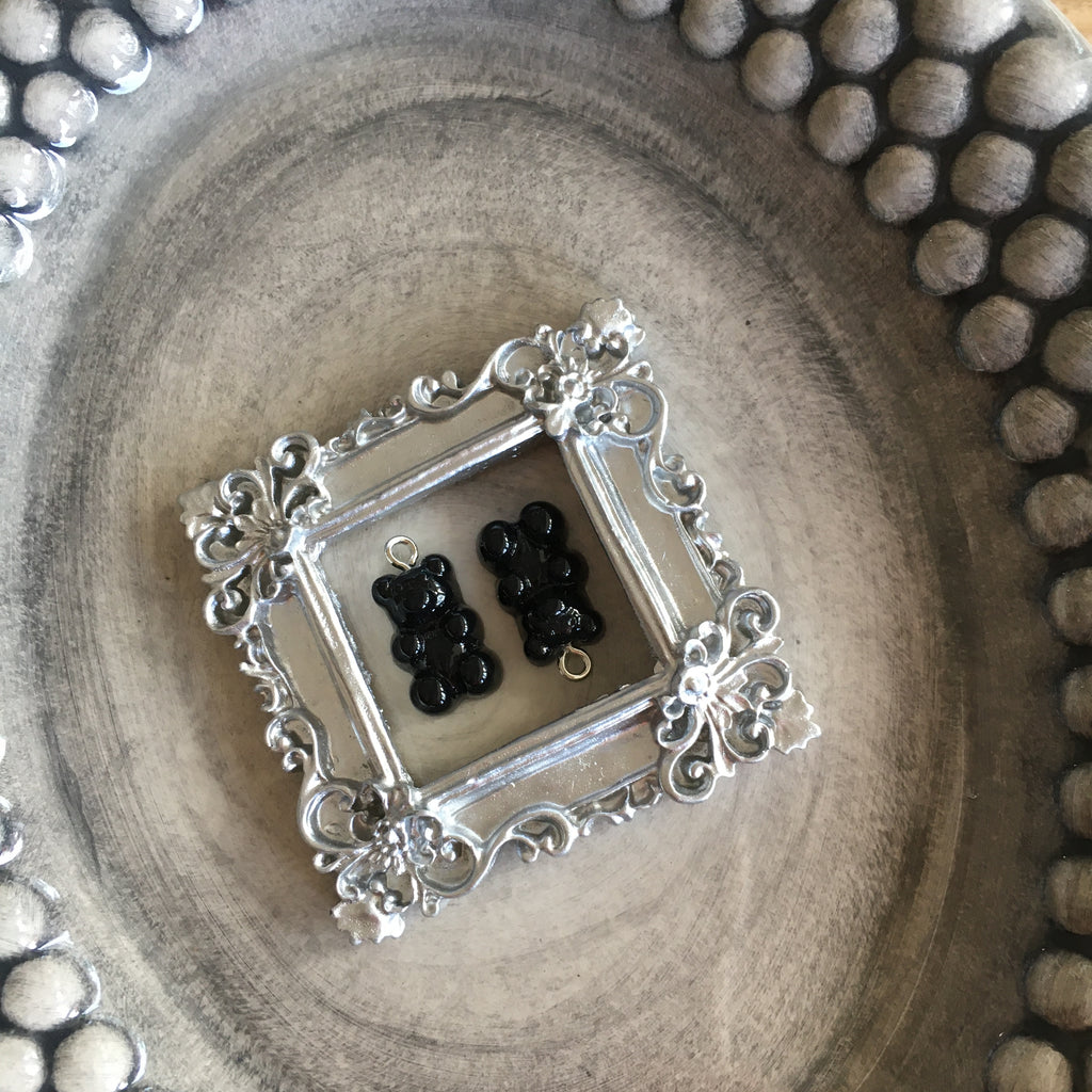 Godisnallar Berlocker 21x7mm Resin Svart, 2st