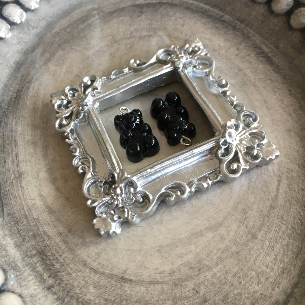 Godisnallar Berlocker 21x7mm Resin Svart, 2st