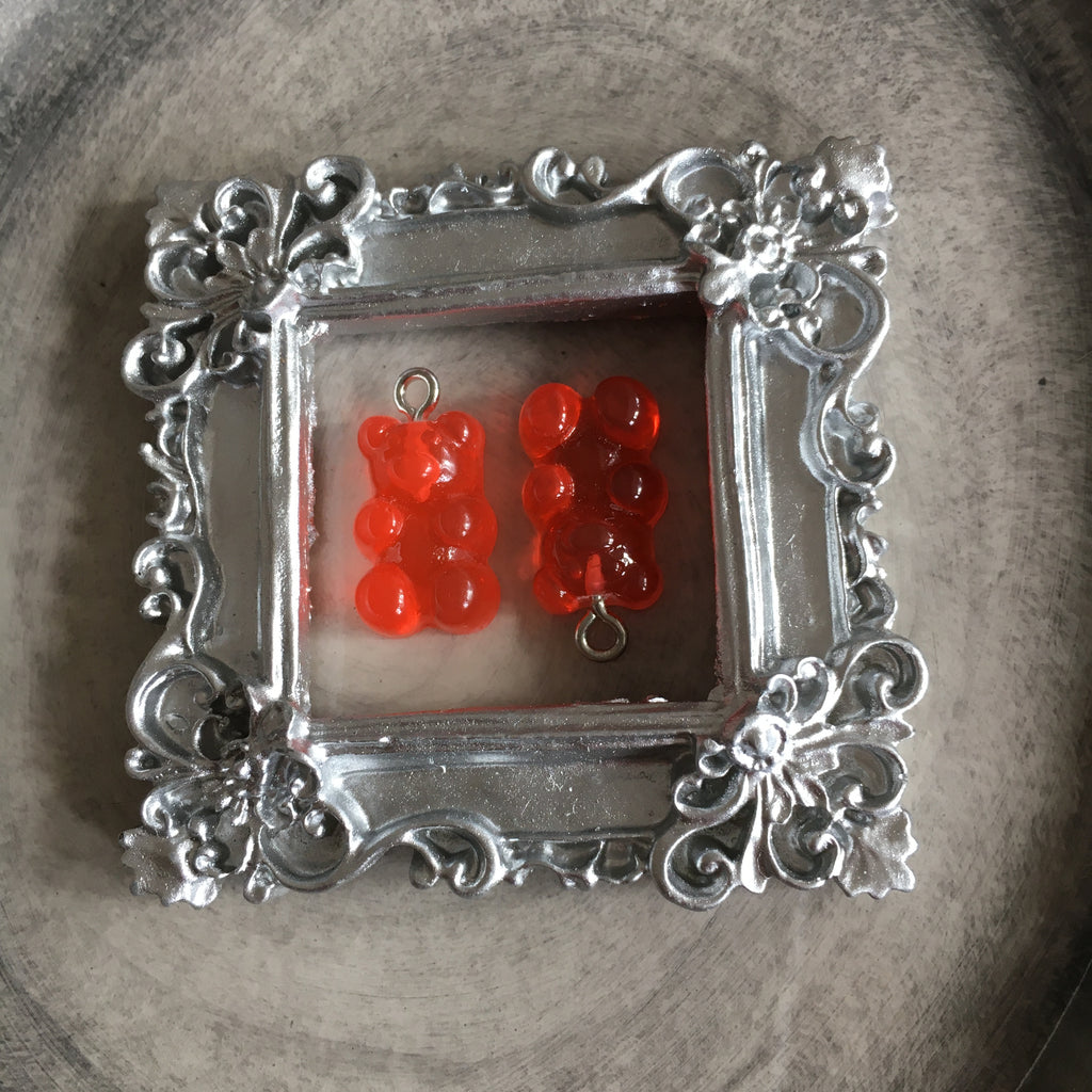 Godisnallar Berlocker 21x7mm Resin Röd, 2st