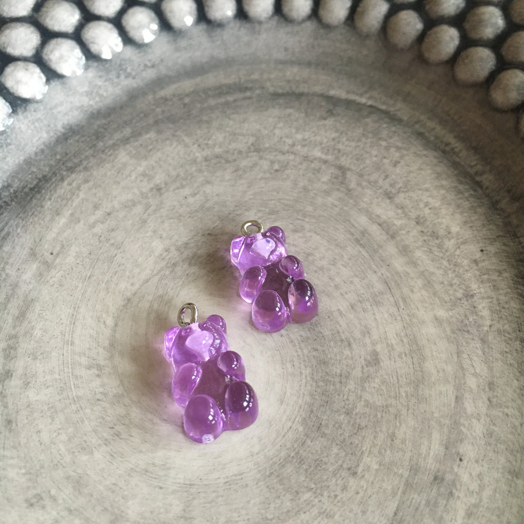 Godisnallar Berlocker 21x7mm Resin Lila, 2st