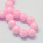 Glaspärlor 8,5-9mm Pink Swirl, 20-pack