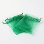 Organzapåsar 12x9cm Gröna Smyckespåsar, 10-pack
