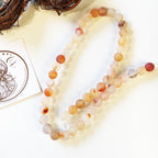 Frostade Agatpärlor 8mm Naturliga Ädelstenar, 1 sträng (ca 45st)