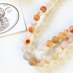 Frostade Agatpärlor 8mm Naturliga Ädelstenar, 1 sträng (ca 45st)