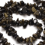 Guld Obsidian Kristallchips 5-8mm Naturliga Ädelstenar, 1 sträng (38cm)