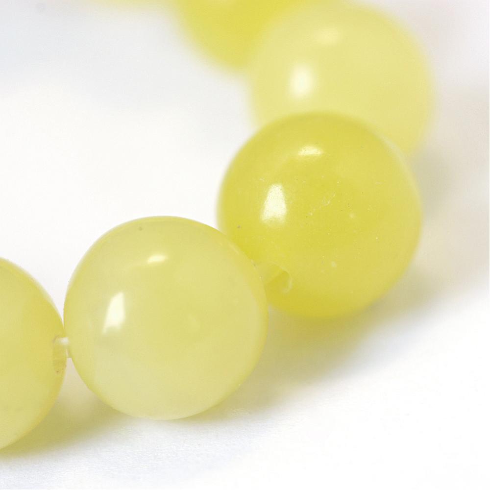 Citron Jade 8mm Gulgröna Naturliga Ädelstenar