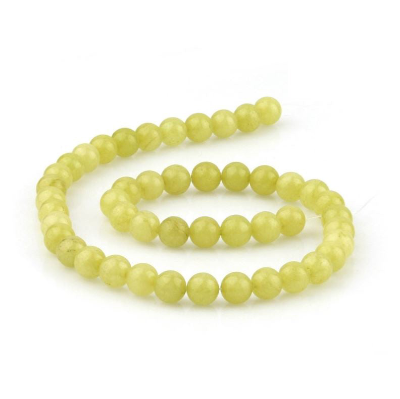 Citron Jade 8mm Gulgröna Naturliga Ädelstenar