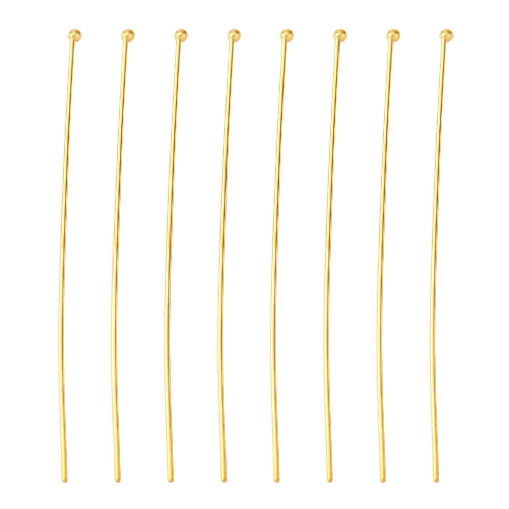 Kulpinnar Hattpinnar 50mm Gyllene 1,5mm Kula Nickelfria, 25-pack