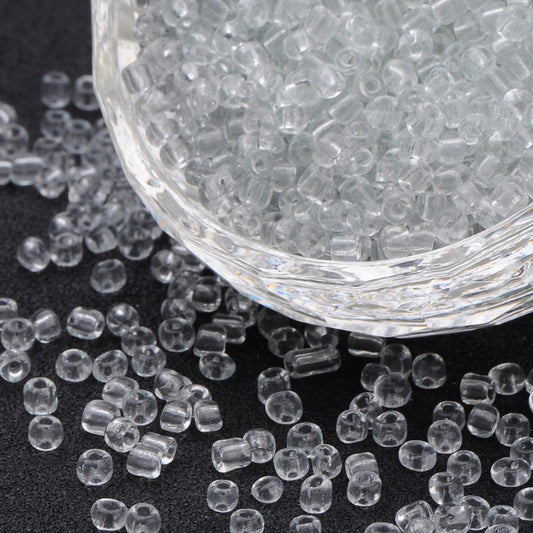 Seed Beads 2mm, 3mm eller 4mm Transparenta, 30gram