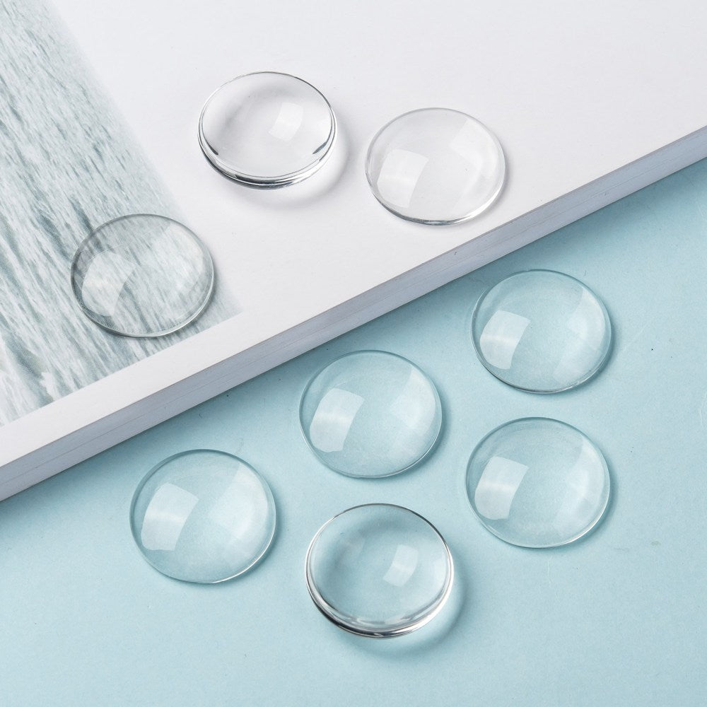 Transparenta Cabochons Flatbacks 25mm, 6st