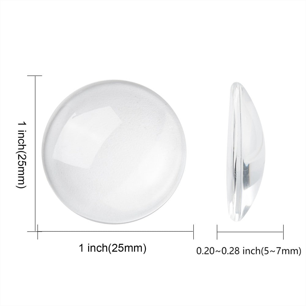Transparenta Cabochons Flatbacks 25mm, 6st