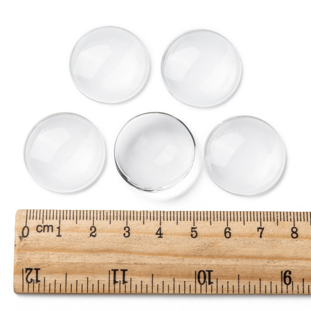 Transparenta Cabochons Flatbacks 25mm, 6st