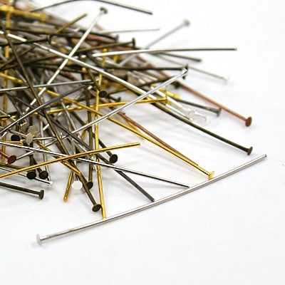 Hattpinnar 50mm med 2mm Hatt Mixade färger Nickelfria, 100-pack