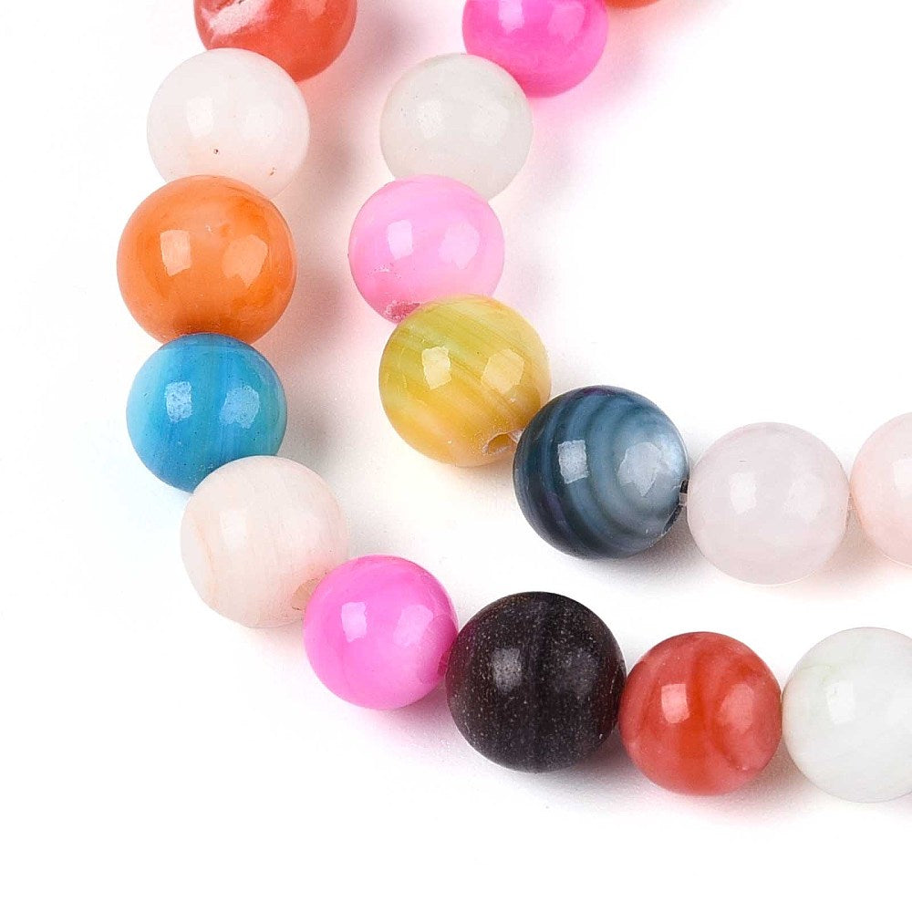 Naturliga Sötvatten Snäckskalpärlor 6,5-7,5mm Mixade färger, 1 sträng (34cm)