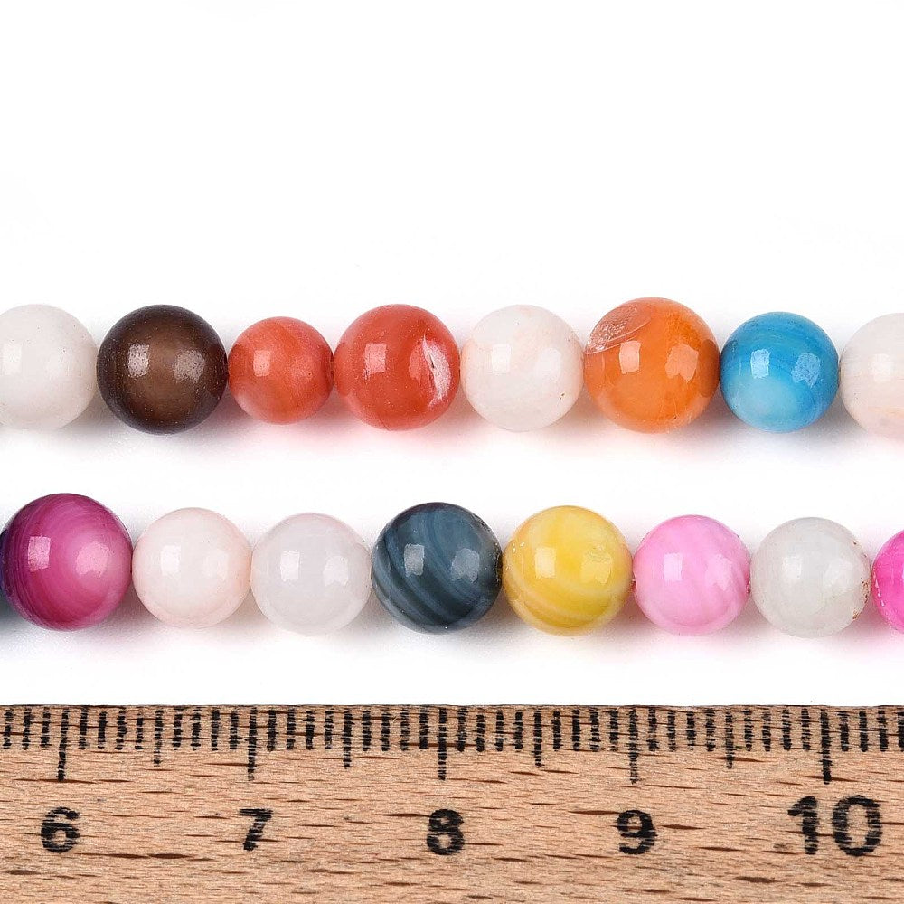Naturliga Sötvatten Snäckskalpärlor 6,5-7,5mm Mixade färger, 1 sträng (34cm)