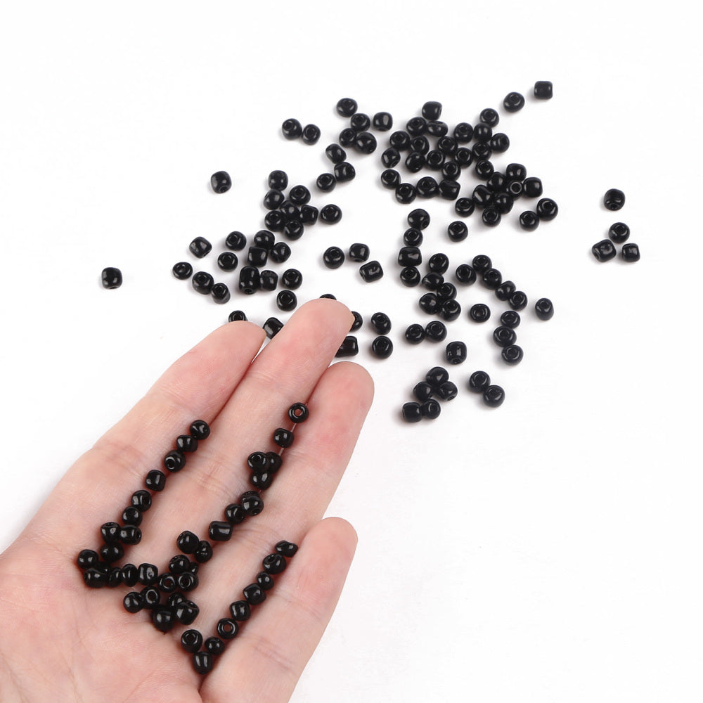 Seed beads 2mm, 3mm eller 4mm Svart, 30 gram