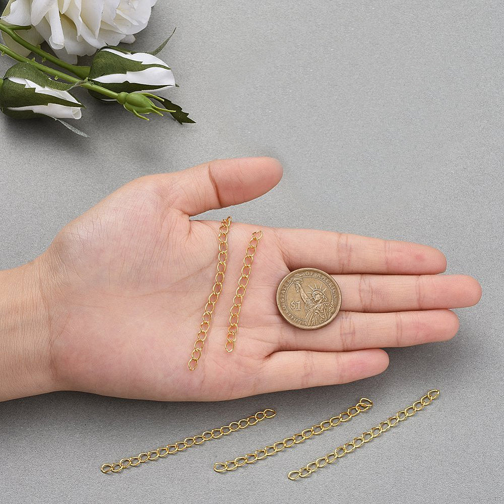 Kedjeförlängare i Järn 70mm Gyllene Nickelfria, 5st