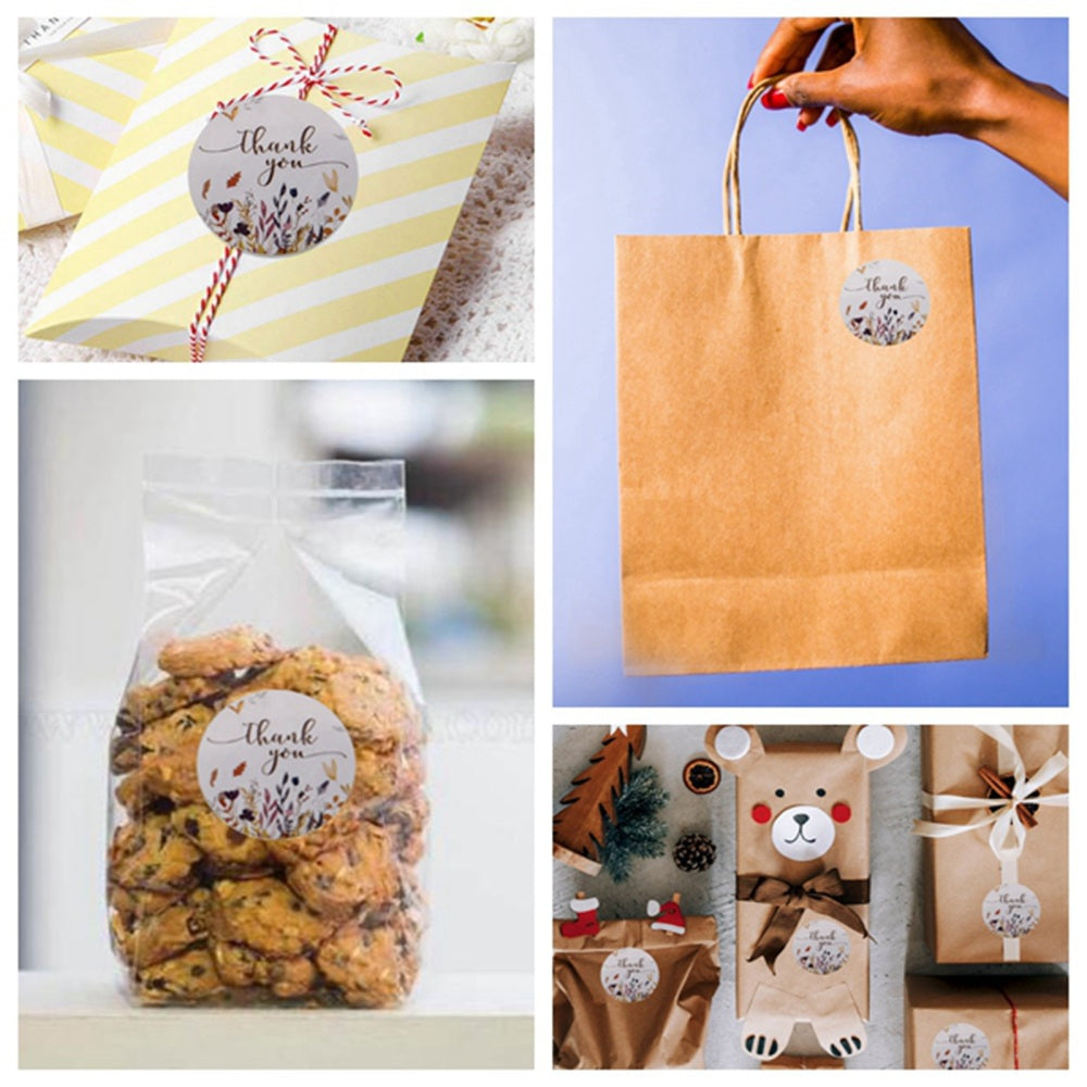 Klistermärken 2,5cm Thank You Sensommarblommor, 48st