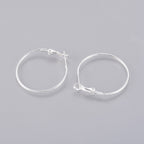 Creolörhängen Hoops 30mm Guld- eller Silverpläterad Mässing Nickelfria, 4-pack
