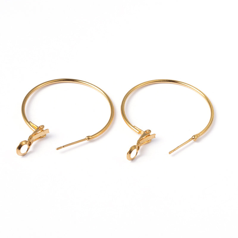 Creolörhängen Hoops 30mm Guld- eller Silverpläterad Mässing Nickelfria, 4-pack