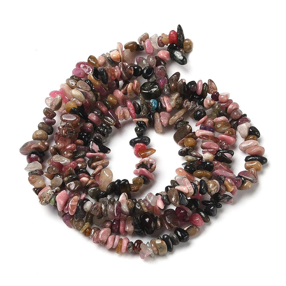 Turmalin Kristallchips 3-7mm Naturliga Ädelstenar, 1 sträng (ca 80cm)