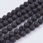 Naturliga Lavastenpärlor 6,5mm, 1 sträng (ca 60st)