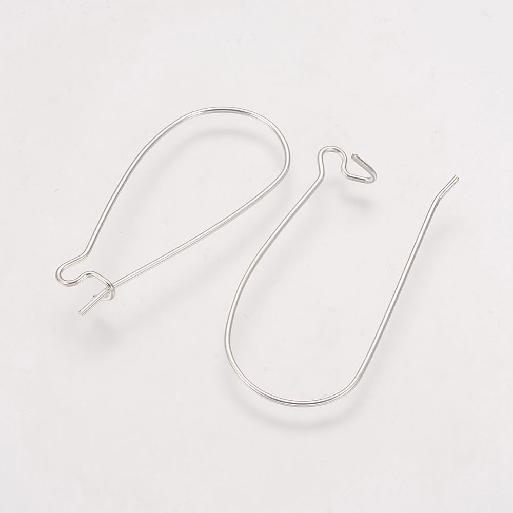 Hoop-Örhängen Kidney 33x14mm Silverpläterade Nickelfria, 10st