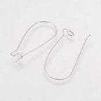 Hoop-Örhängen Kidney 33x14mm Silverpläterade Nickelfria, 10st