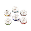 Strassrondeller 6mm Silverpläterade Mixade färger, 20-pack