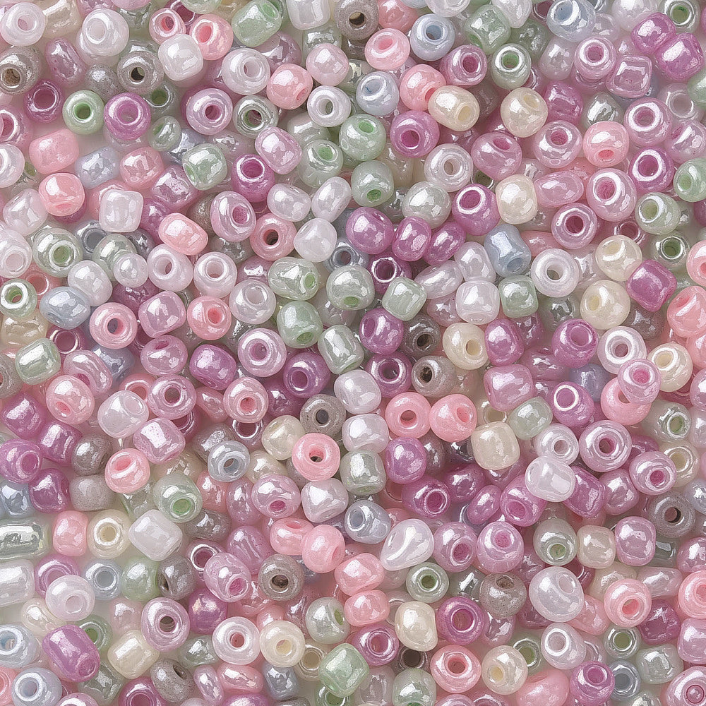 Seed Beads 4mm Mixade färger Ceylon Pastell, 30 gram (ca350st)