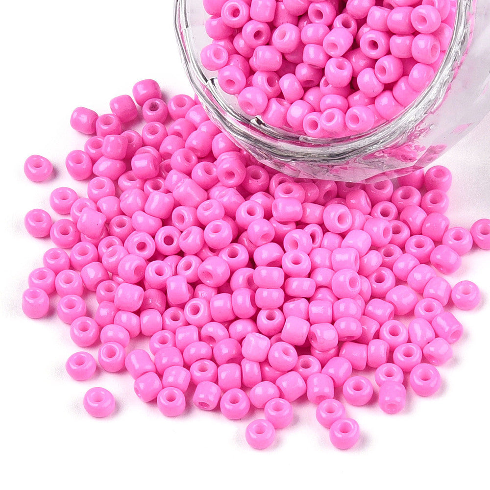 Seed Beads 4-5mm Hot Pink, 30 gram (ca 350st)