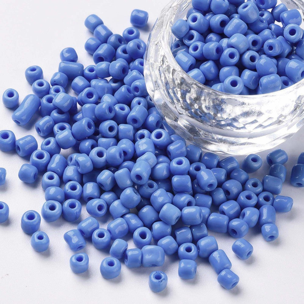 Seed Beads 2mm, 3mm eller 4mm Blåklint, 30 gram