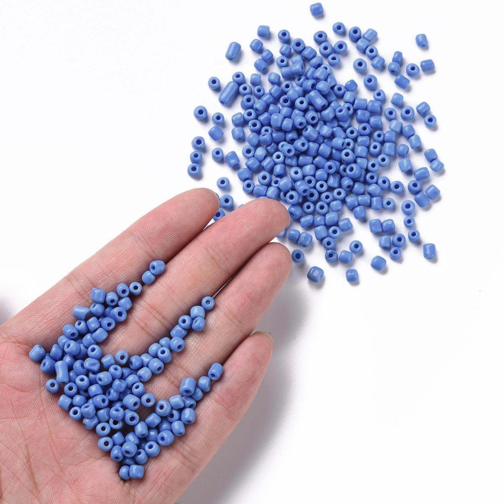 Seed Beads 2mm, 3mm eller 4mm Blåklint, 30 gram