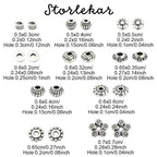Bicone Metallpärlor Distanspärlor 5~7x2~4mm Antiksilver i 10 stilar, 100-pack