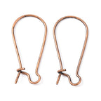 Hoop-örhängen Kidney 25x12mm Röd Koppar, 10st