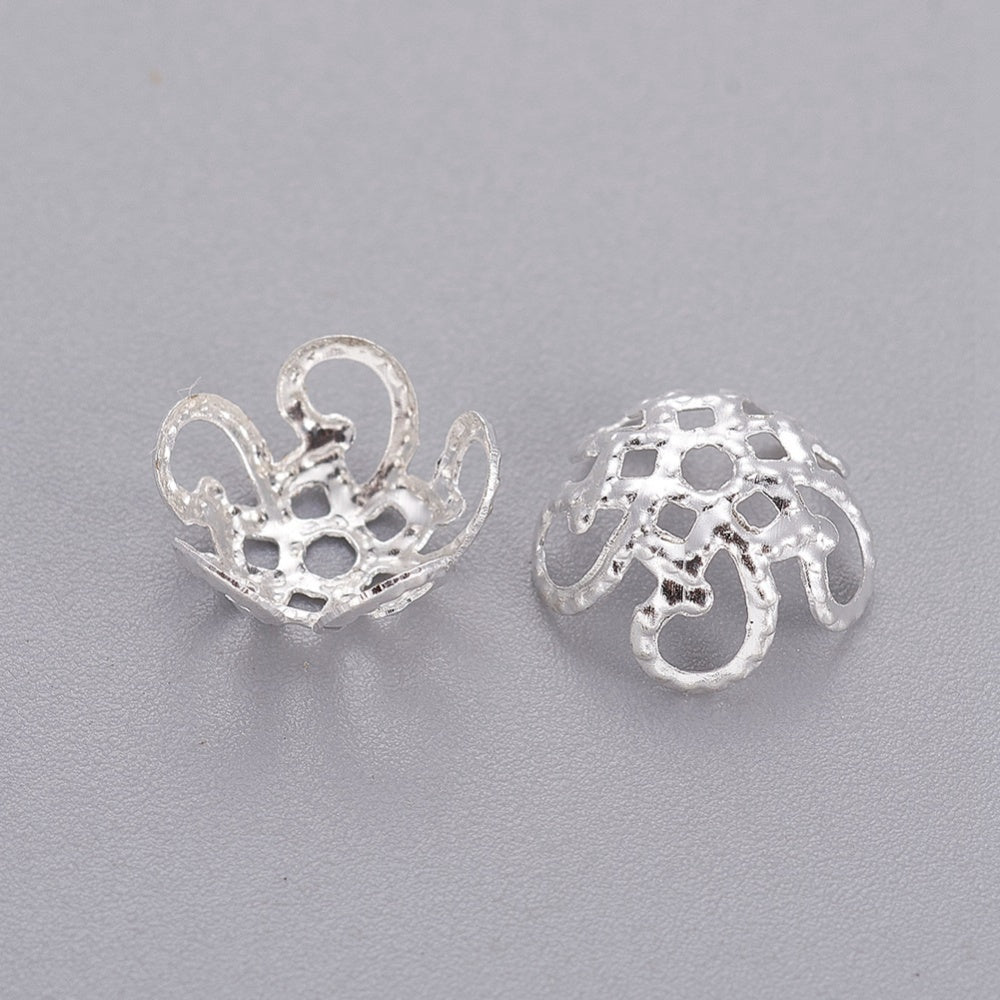 Pärlhattar 9,5mm Silverpläterade, 20st