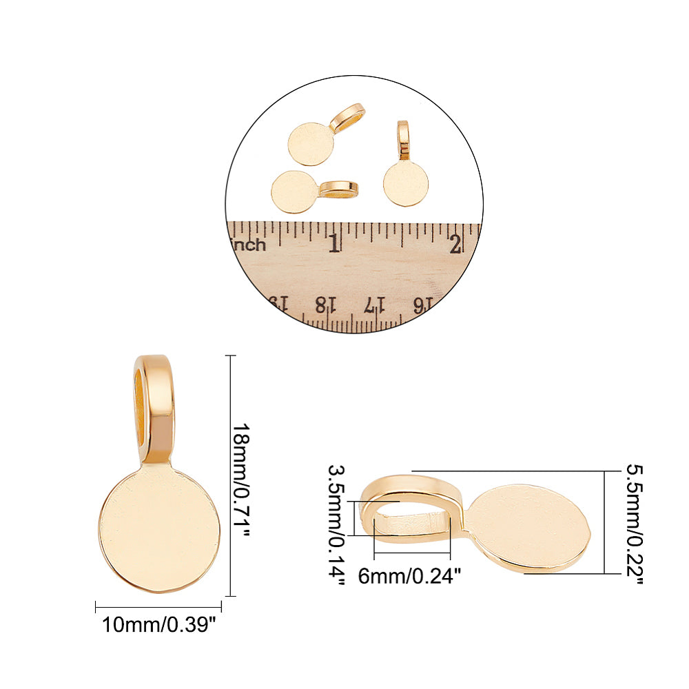 Cabochonhållare 10x18mm Limma på Glue On Bails Gyllene Nickelfria, 6-pack