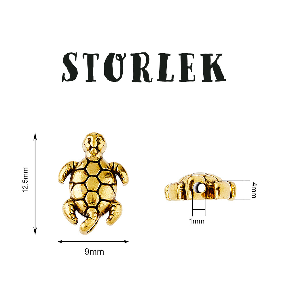 Vackra Sköldpaddor Länkberlocker Silver & Guld, 6-pack