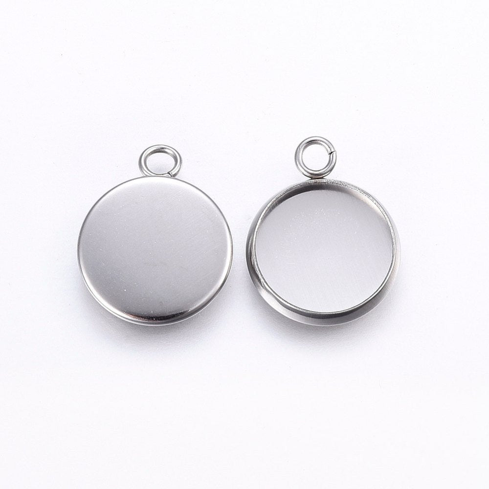 Ramberlocker Cabochon-hängen för 12mm Flatbacks, 2-pack