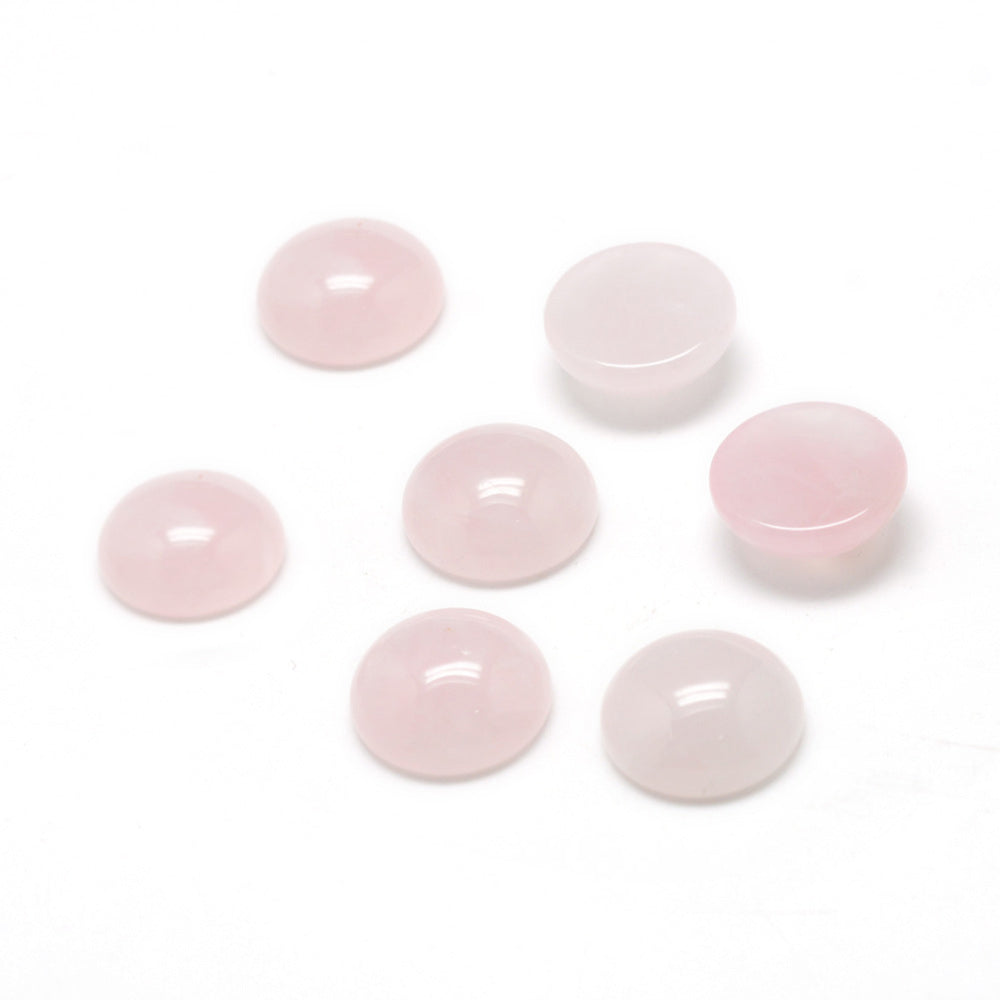 Rosenkvarts Cabochons Flatbacks 16mm Naturliga ädelstenar, 2st