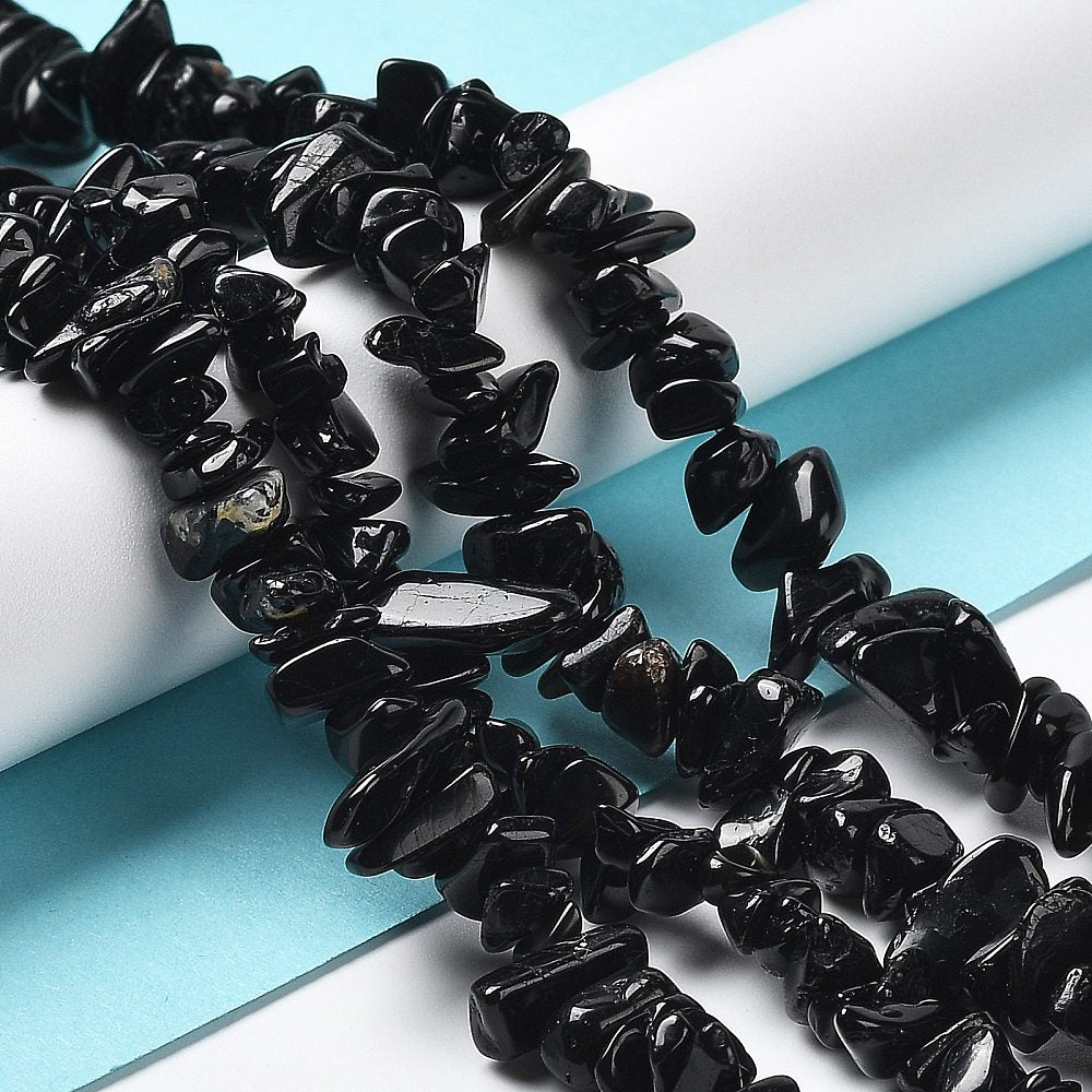 Svart Turmalin Kristallchips 5-17mm Naturliga Ädelstenar