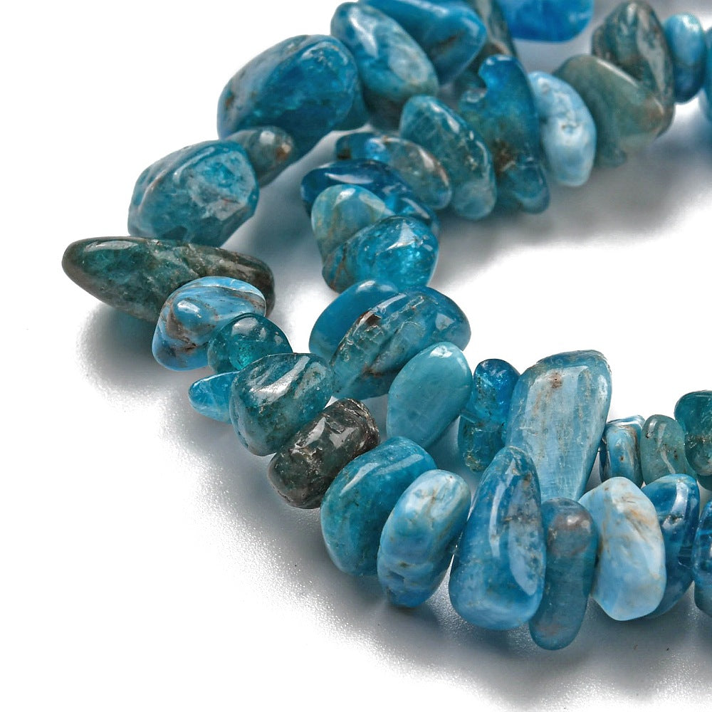 Apatit ädelstenschips 5-8mm Naturliga Ädelstenar, 1 sträng (ca 125st) eller 50-pack