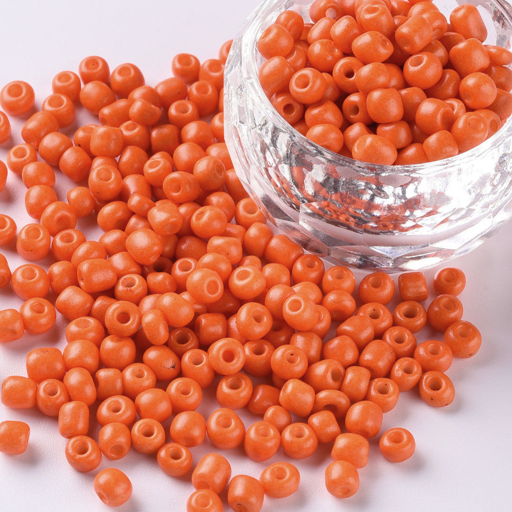 Seed Beads 2mm, 3mm eller 4mm Orange, 30 gram