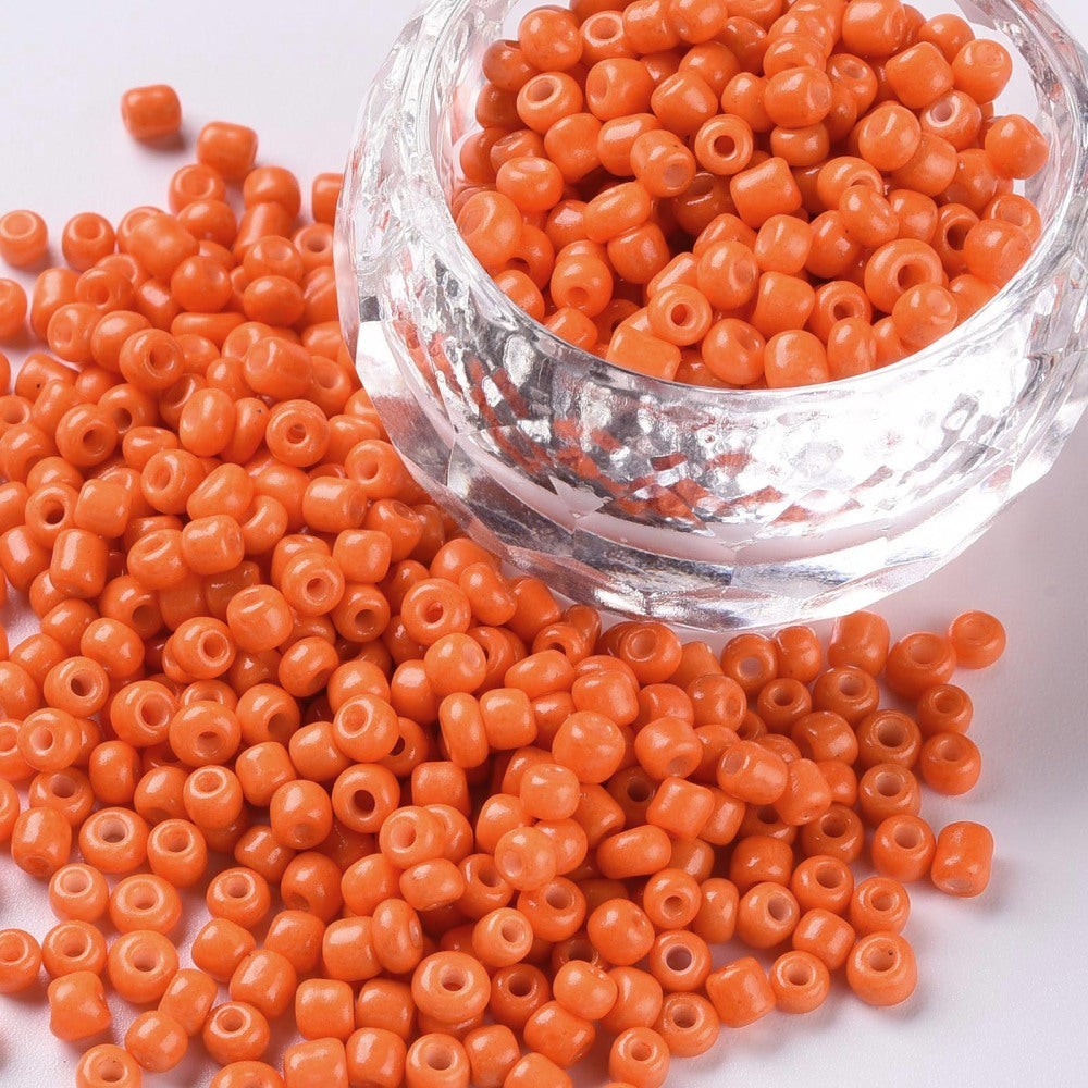 Seed Beads 2mm, 3mm eller 4mm Orange, 30 gram