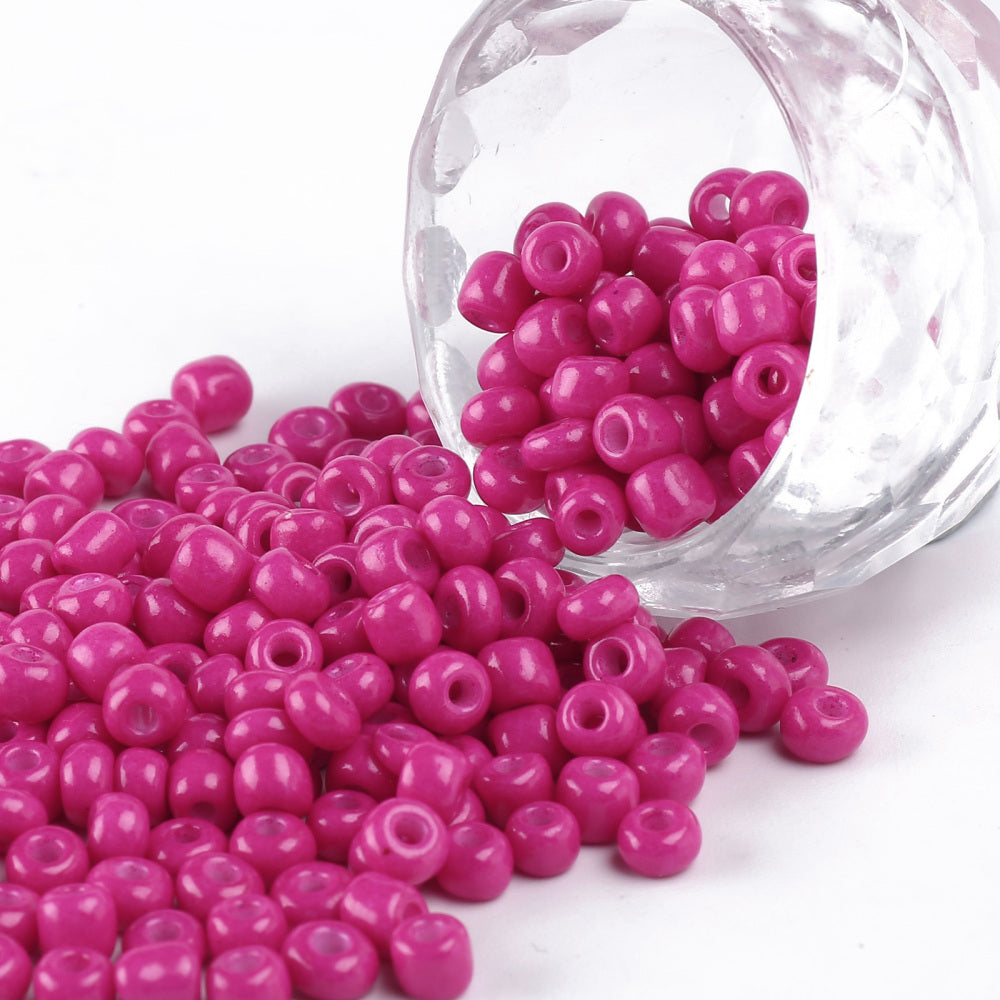 Seed Beads 2mm, 3mm eller 4mm Fuchsia, 30 gram