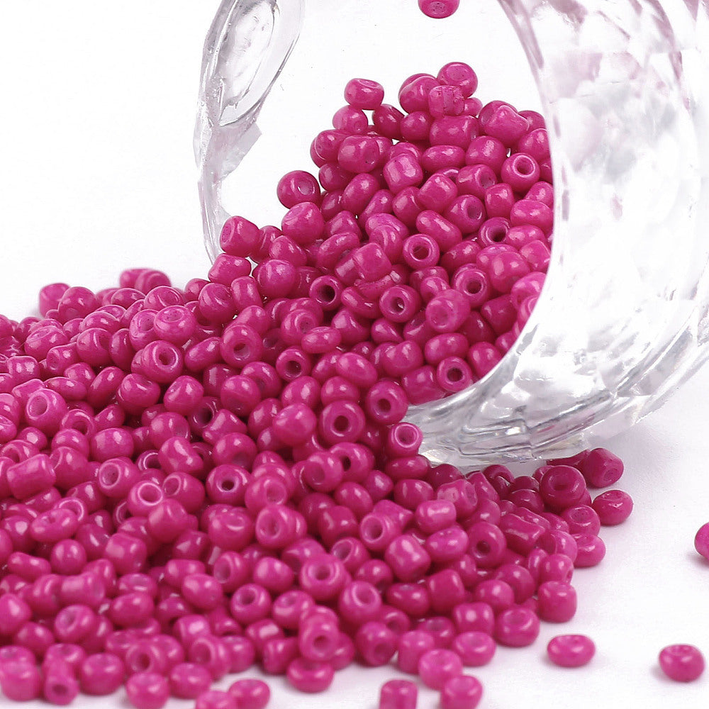 Seed Beads 2mm, 3mm eller 4mm Fuchsia, 30 gram