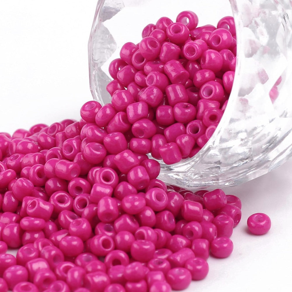 Seed Beads 2mm, 3mm eller 4mm Fuchsia, 30 gram