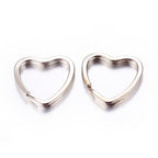 Nyckelringar Splitringar Hjärtformade 31mm Platina, 2st
