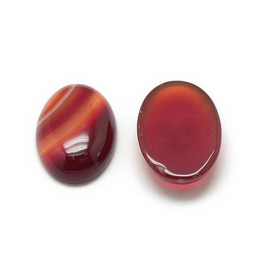 Cabochon 14x10mm Agat Firebrick Flatback Naturliga ädelstenar, 2st