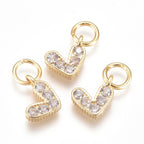 Hjärta 8x6mm Berlock Hänge 18K Guldplätering & Cubic Zirconiasten i 4 färger, 1st